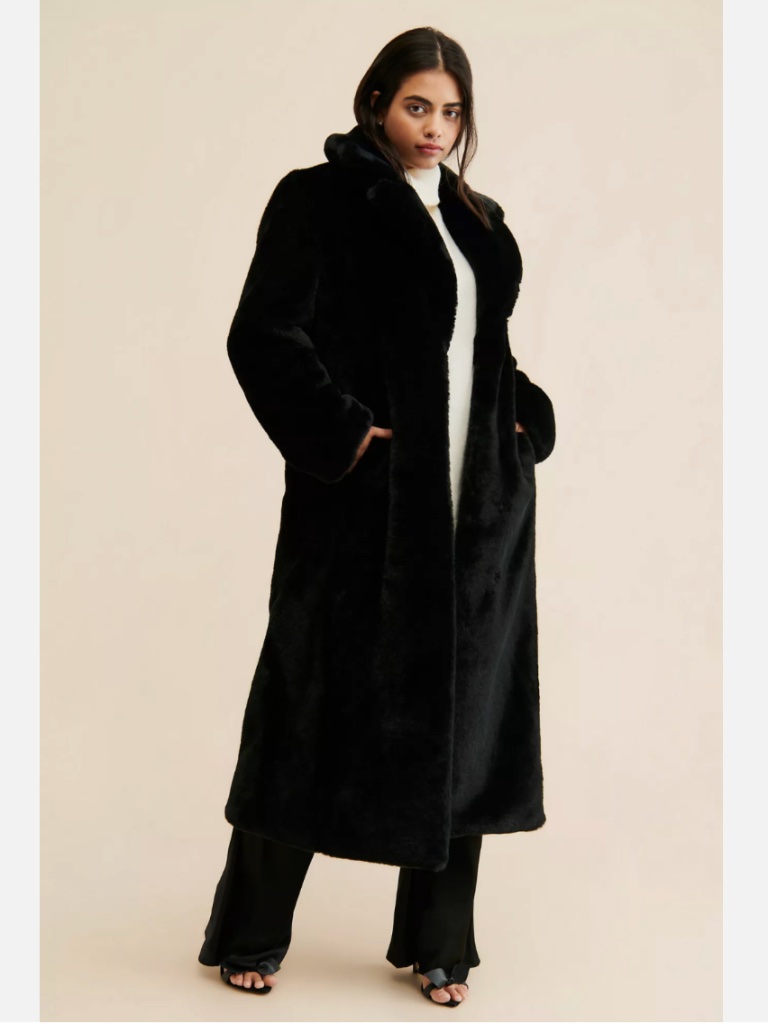 New Anthropologie Avec Les Filles Faux Fur Long Coat